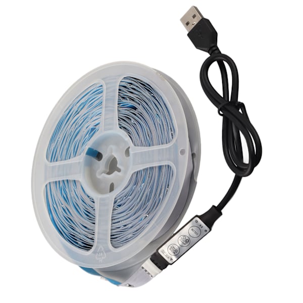 LED RGB-stribe lys 5V knapkontrol tape lys farveskiftende USB-drevet stribe lys til soveværelse 15m / 49,2ft
