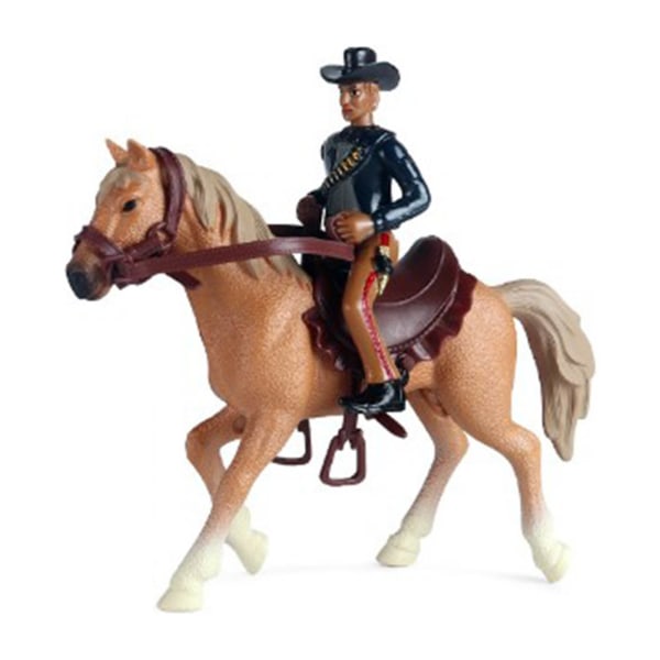 Cowboyhästleksak Hög simulering Naturtrogna detaljer Säker plast Ljusa färger Ridfigur för barn Bordsskiva Gul häst