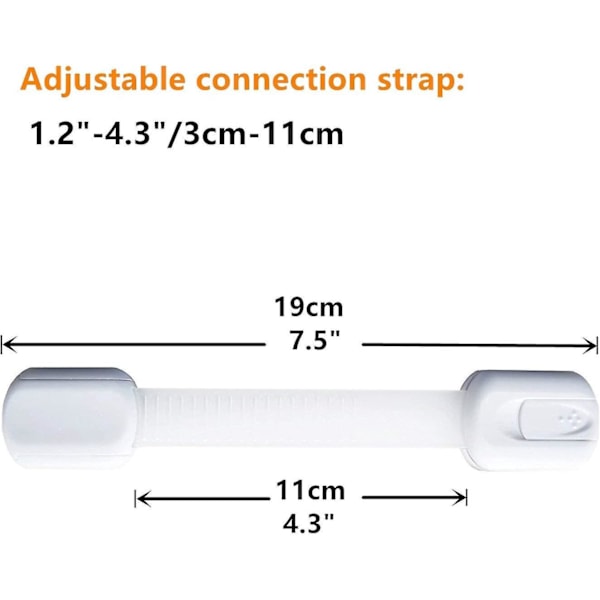 Justerbare babyskabslåse - Sæt med 8, nem installation, sikre skabslåger, køleskabs- og skuffelåse