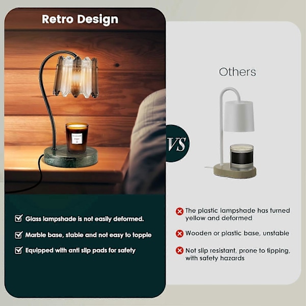 Lysvarmerlampe med Timer & Lysdæmper, Elektrisk Lysvarmer med 2 Pærer (Grøn)