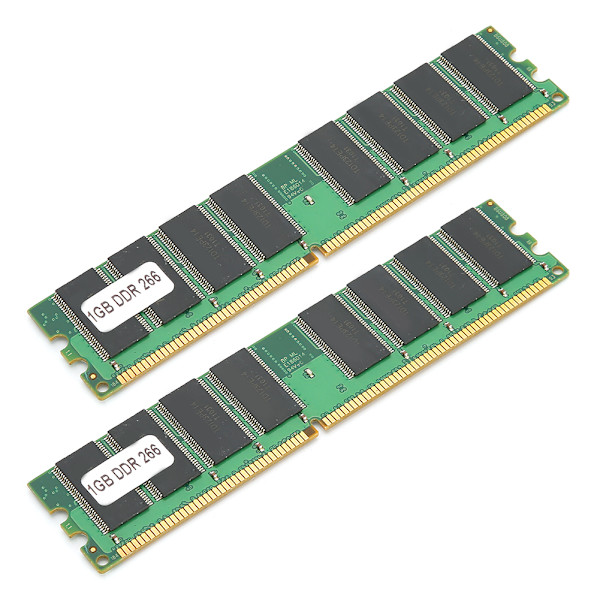 2 kpl muistimoduulia Työpöytä Täysin yhteensopiva Kaksipuolinen 16-jyvä DDR 1 Gt 226 Mhz PC-2100