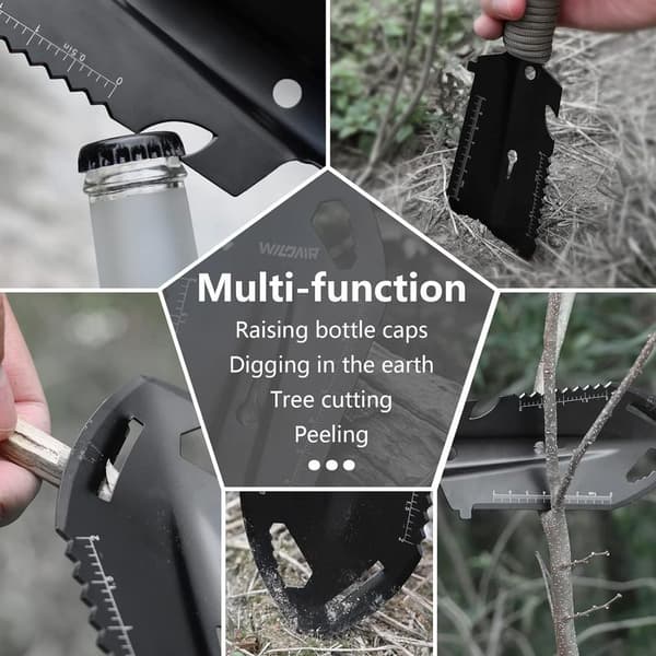 Backpack Digging Tool, Camping Hand Digger, Lightweight Digging Tool for Hiking, Small Multifunction Pot with Carry Bag for Digging, Metal Detecting White