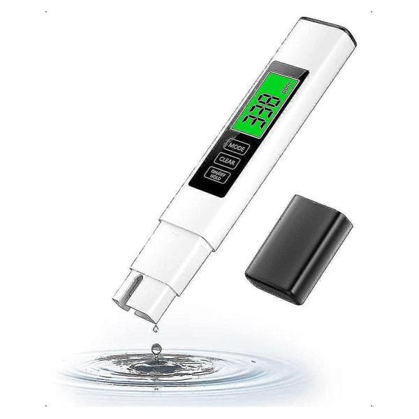3-i-1 TDS Vandkvalitetstester Høj Nøjagtighed Digital Vandtestkit Til Drikkevand Vandtester Vit