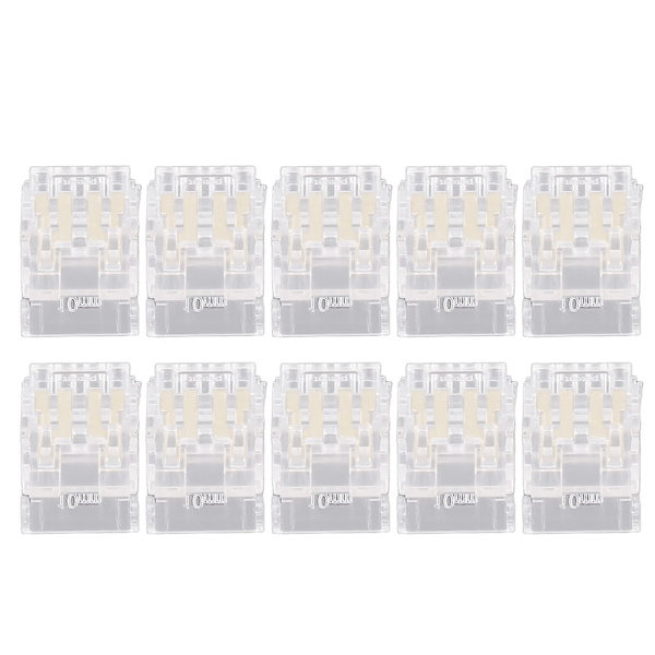 10 stk. COB LED-strip til ledningsforbindelse 4-benet 10 mm gennemsigtig loddefri LED-adapterforbindelser til hjem, skole og kontor