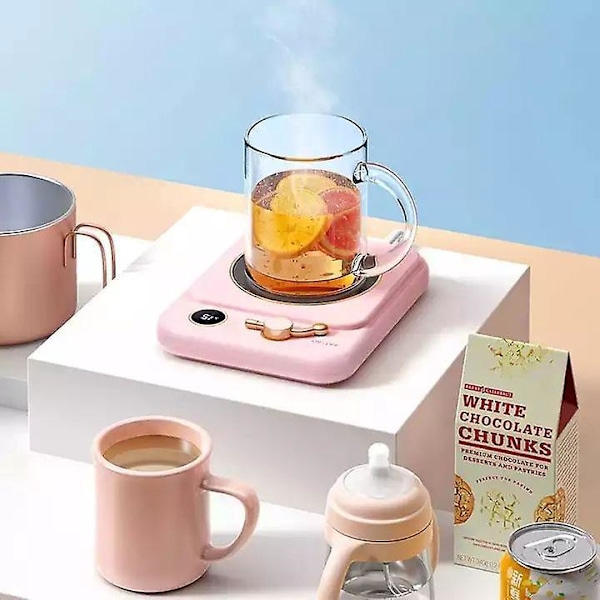 Kaffekoppvarmer med temperaturkontroll, automatisk avstenging og timer - Smart skrivebordsunderlag holder drikkevarer varme og friske