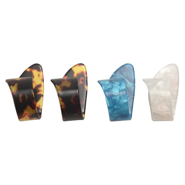 4 Stycken Tumme Finger Gitarrplektrum Celluloid Mediator Tumplektrum För Akustisk Elektrisk Gitarr Tjock
