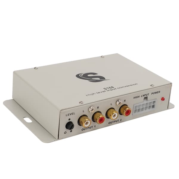 Bil Line Output Converter IC-krets 2 til 4 Unngår støy REM-funksjon Høy til lav stemmefrekvenskontrollenhet DC12V