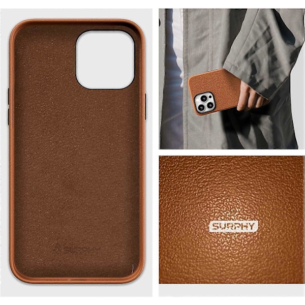 Kunstlæder Etui Kompatibelt med iPhone 13 Pro Max Etui 6,7 tommer, Premium PU Læder Etui Cover