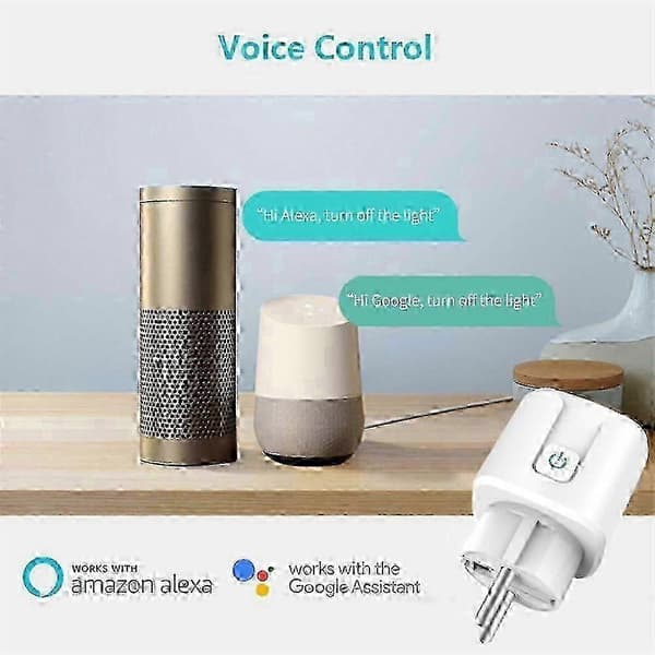 1-5 pcs 20A Tuya WiFi EU Smart Plug 220V Power Meter Wireless Socket for Alexa