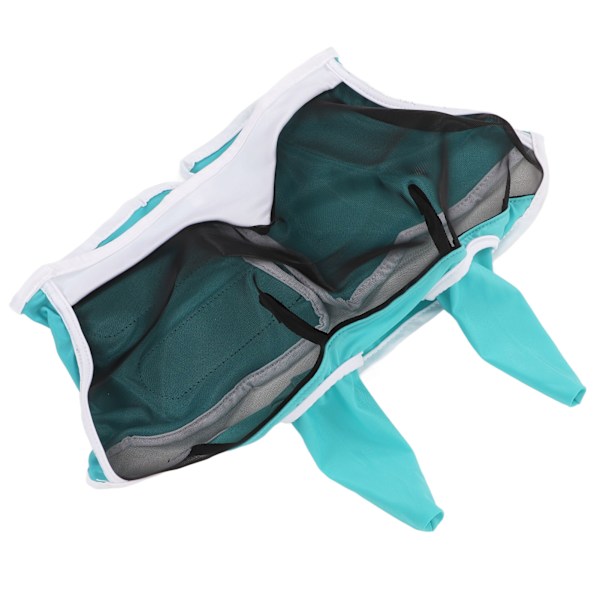 Mesh hestefluemaske Elastisk UV-beskyttelse Avtakbar pustende hestefluemaske med ører for hester Blågrønn S