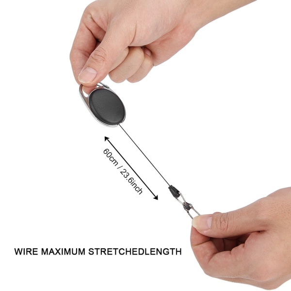 Udtrækkelig Nylon Wire Rope nøglering - Anti-Loss nøglering (5 stk)