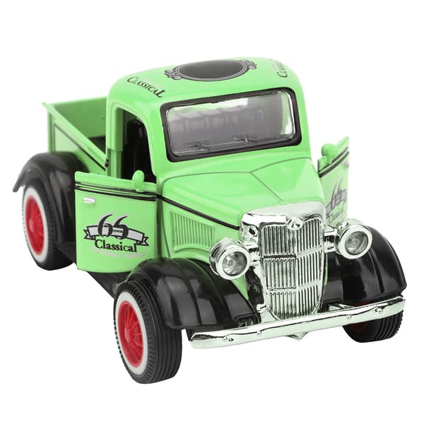 Legering Træk Tilbage Bil Legetøj Pickup Truck Model Støbt Legetøj Lyd Lys Bil Køretøj Legetøj (Grøn)