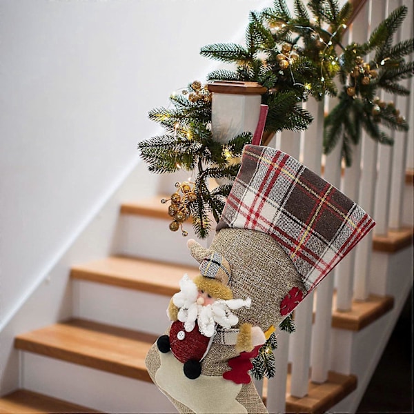 Julstrumpa Set med 3 Stora Julstrumpor