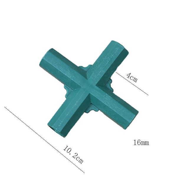 2 st Tunga Växthusram Möbelkopplingar, 3-vägs 16 mm Böj PVC-rörkoppling för Tältanslutning Kors