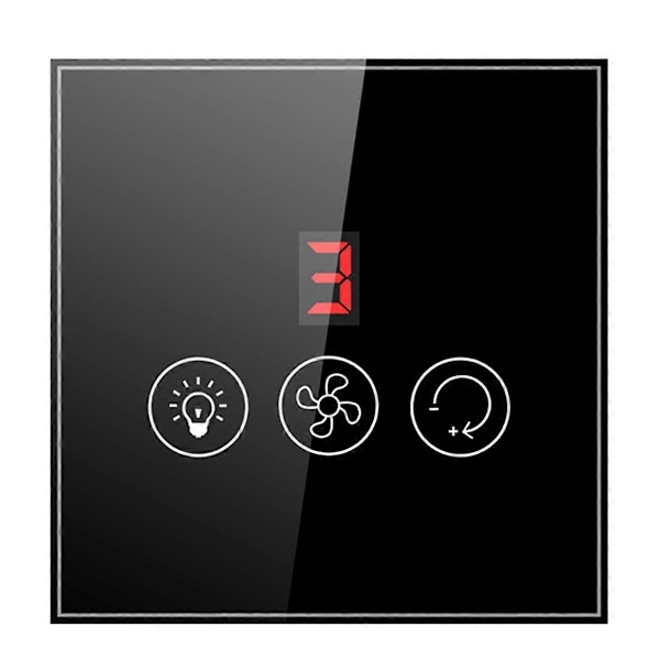 Tuya Smart Switch Controller EU Stik Loftventilator Lampe Kontakt Sort