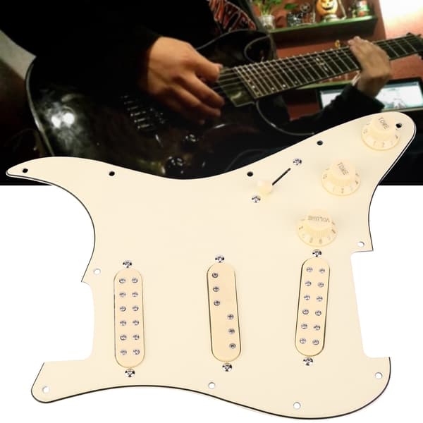SSS29 Beige Plastik Elektrisk Guitar Loaded Pickguard Pickup Loading Pick Guards Sæt