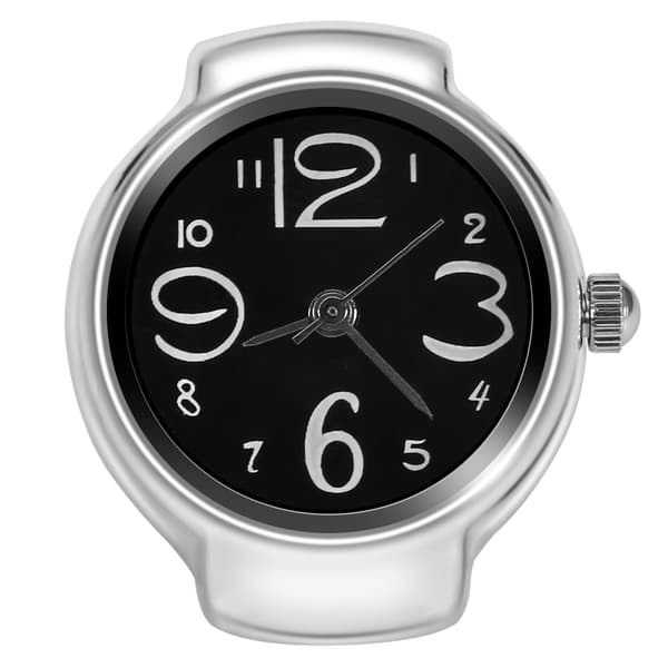 1 st Trendig Dam Herr Quartz Analog Rund Fingerring Kärleksklocka (Svart)