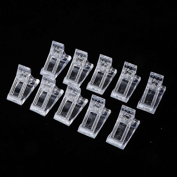 10 st Nagelklämmor för Snabb Applicering av Poly UV Builder Gel, Återanvändbara