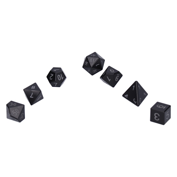 7 stk elektroniske lysende terninger for festspill, polyhedral terningsett for brettspill, svart