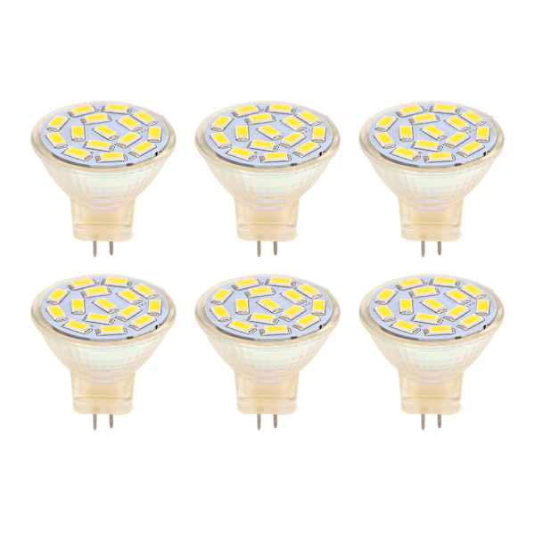 6 kpl GU4 LED-lamppua 270LM 15LED energiansäästölamppu MR11 kiskolamppuhelmet 12V 3W lämmin valo 3000K