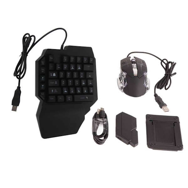 Bärbar Mini Gaming Tangentbord Mus USB RGB Handledsstöd Halv Hand 35 Keys Tangentbord Mus med Converter för Android för IOS