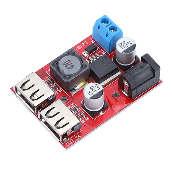 Spændingsregulatorkort Solar Controller 2 USB-udgang Buck-modul DC6V-30V til 5V