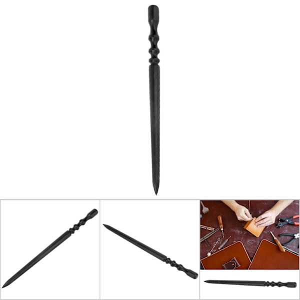 Black Wood Leathercraft Edge Burnisher Lær polert slipeverktøysett (slankt rundt hode)