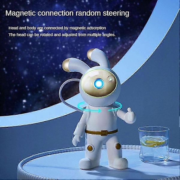Space Rabbit Galaxy Projektor Natlampe Gave Stjerneklart Stjerne USB Led Soveværelse Natlampe Dekoration Re