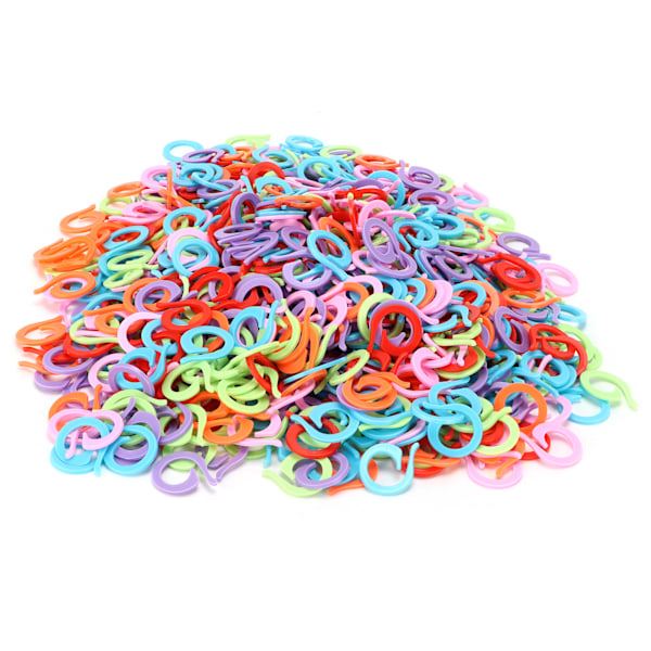 1000 stk Stitch Marker Plast Fargerik Holdbar Strikket Telling Split Ring for Strikking DIY HåndverkStor