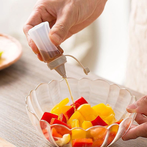 Mini Plastik Sauceflasker Sæt til Krydderi Salatbeholdere Udendørs BBQ Køkken Tilbehør Transparent