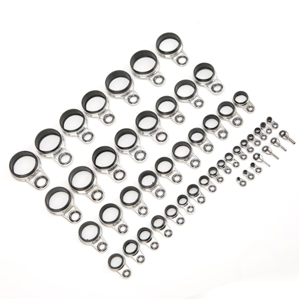 49 i 1 set Universal Rock Casting Tackle Fiske Spö Guider Linje Ringar Topp Tips