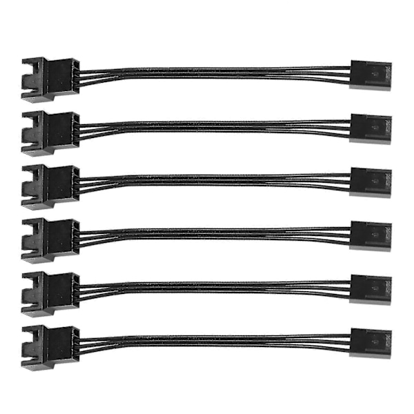 6st 4-pin PWM till 3-pin Standard Fläkt Adapterkabel Zekai