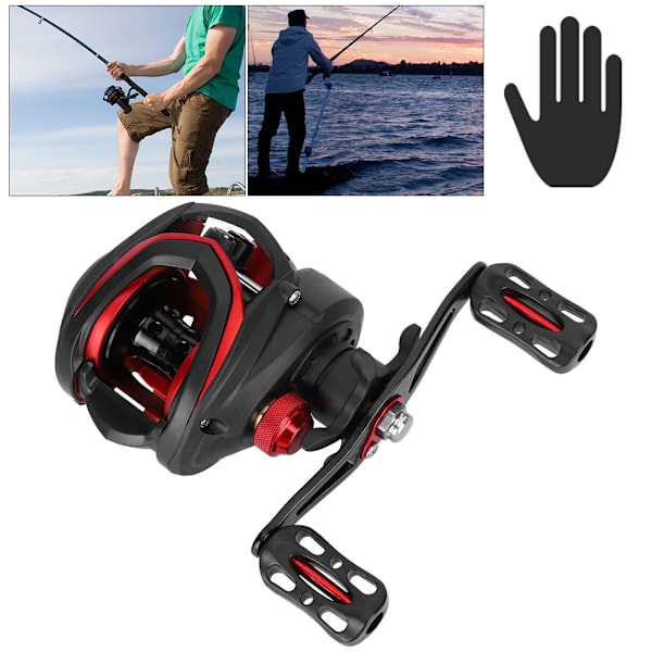 Metal High Speed ​​Bait Black Rose 8.1：1 Lang skydning venstre/højre hånd Magnetisk bremse Fiskeri kastehjulshjul Sort rose venstre hånd