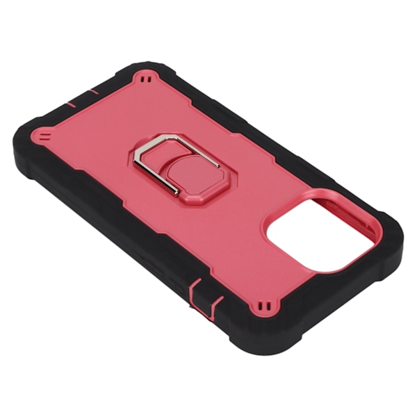 Ridsefast rustning dækker med stativ til iPhone 13 Pro Max mobiltelefoner rustning beskyttelsesetui (sort pink)