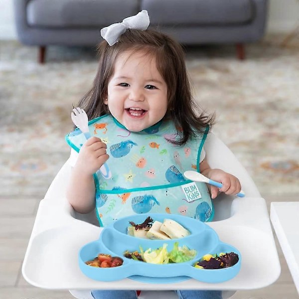 Dww-2 st Assiette Ventouse för Bebis, Silikon Bebis Servis BPA-fri Sugproppstallrik för Diskmaskin och Mikrovågsugn, Sugpropp med Halkskydd