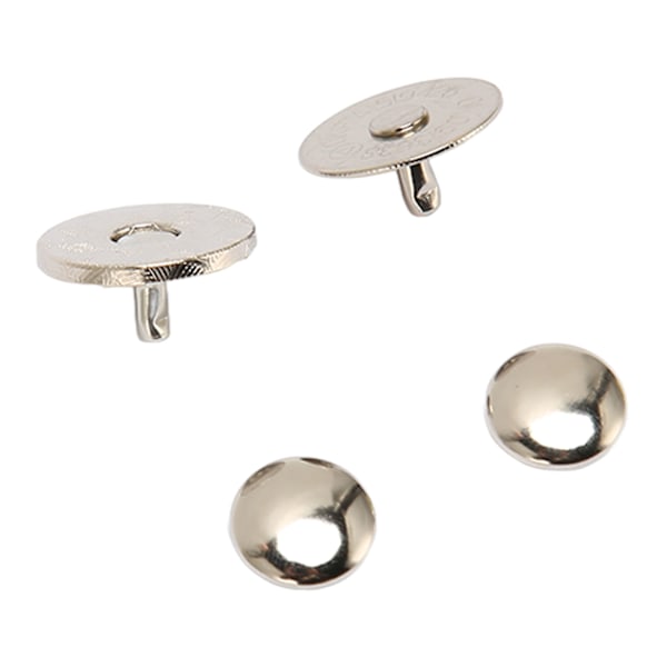 50 set magnetiska knapplås Snaps 18x2 mm tunna höghård legering magnetiska fästen handväska hårdvara för kläder Silver