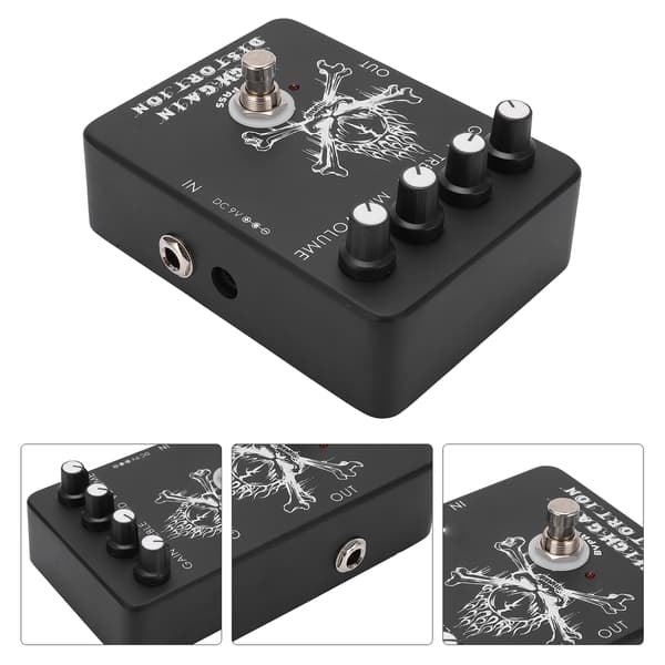 High Gain Distortion Effect Elektrisk Gitar Metall Monoblock Effektpedal med LED-blits 11mA