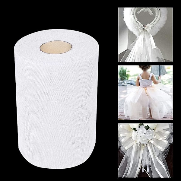 Stor Hvid Tulle Rulle - 110m*15cm til Tutu, Banket, Bryllup, DIY Håndværk