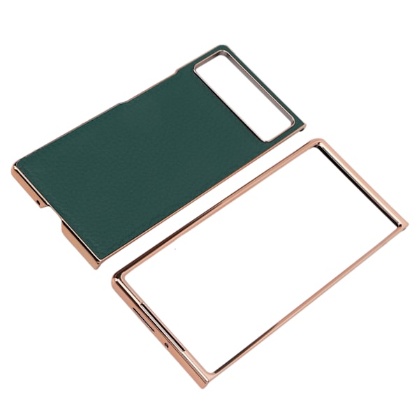 Skyddande fodral för Xiaomi MIX Fold 2, reptåligt läder, galvaniserat mobilfodral, grönt