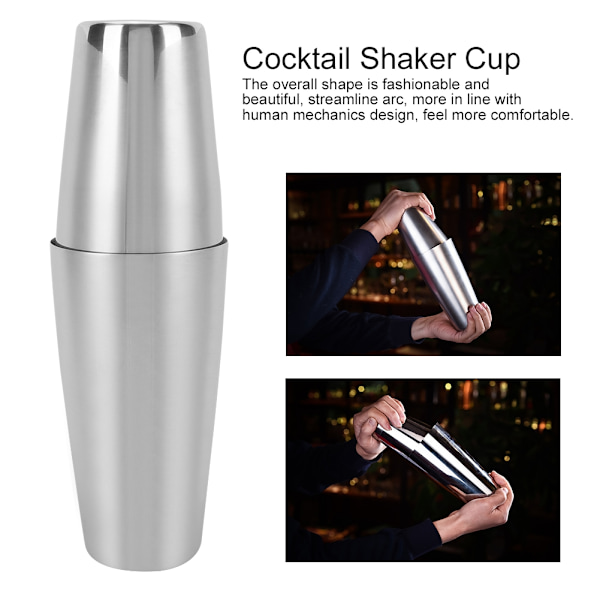 750ml550ml Rustfrit Cocktail Shaker i Rustfrit Stål - Barudstyr til Blanding af Drikkevarer