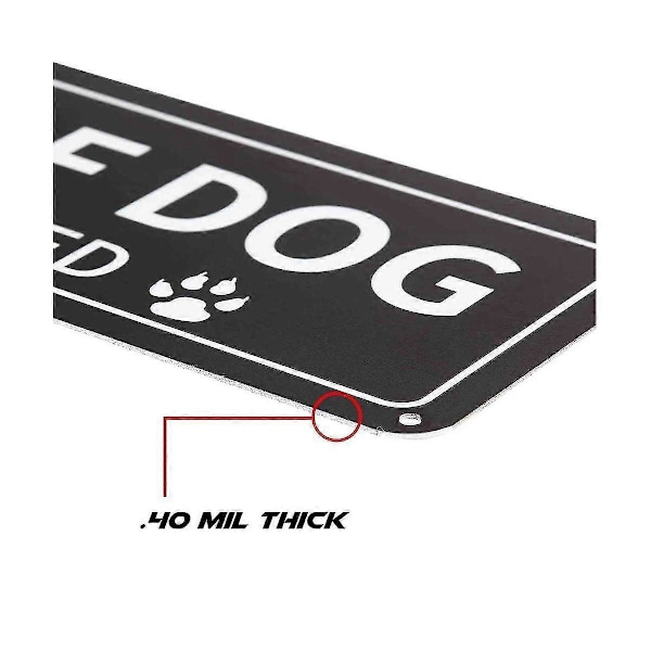 1-pack Varning för Hund Skylt, 30,5 x 7,6 cm Rostfri 0,040 Aluminium Metallskylt, Reflekterande, Blekningsbeständig