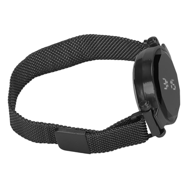 Kvinnor LED- watch LED-pekskärm Stor skärm Slitstark legering Modedesign Digital LED- watch för tjej kvinnor Vuxen Svart
