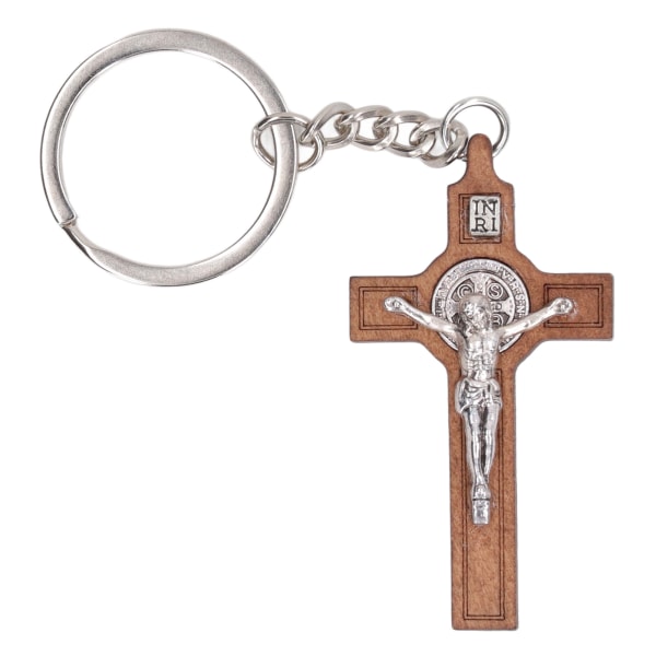 Christian Cross Nyckelringar Graverade bibelverser Utsökt Jesus Cross Nyckelring för religiösa ceremonier