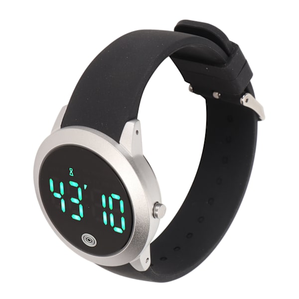 Digitalt vandtæt ur Multifunktionelt stilfuldt farveberøringsskærm Countdown Timer 12 24 timers sportsur Silver Shell Black Belt Small