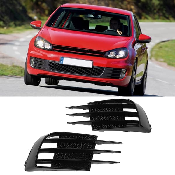 1 Par Gloss Sort Frontfanger Tåkelys Grilldeksel Tåkelysramme Erstatning for 6 MK6 GTD 2008‑2013