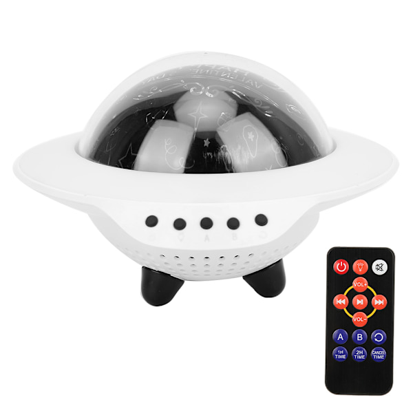 Roterende stjernehimmel-projektorlampe Justerbar nattlys med Bluetooth-høyttaler