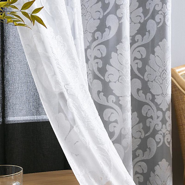 Gardiner för Vardagsrum Modern Cirkel Effekt, Inredningsgardiner och Draperier för Sovrumsfönster Termiska Mörkläggningsgardiner Halvtäckande, Öljetter, 140 x 2