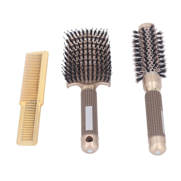 3st hårborste set Hemma frisörsalong Rund borste Böjd ventilborste Clipper Skärkam Styling Tool