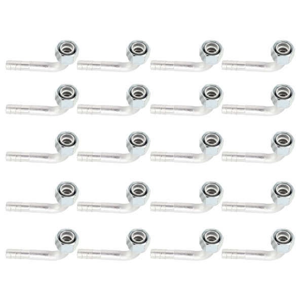 20 stk. 5/8in Aircondition 90 graders Beadlock Aluminium AC Splice Slange Fittings Adapter Connector til Bil Lastbil Ingeniørkøretøj