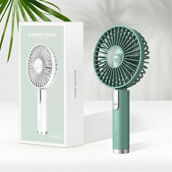 Bærbar USB Håndholdt Ventilator Genopladelig Håndholdt Miniventilator Elektrisk Ventilator - FARVE: GN